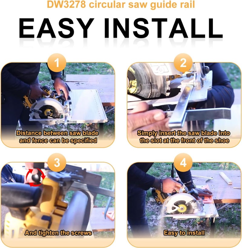 uhzz DW3278 Circular Saw Rip Fence Compatible with Dewalt DCS575, DCS570, DCS577, DWE575, DWS535 and for Dewalt 7-1/4-Inch to 8-1/4-Inch Circular Saws, Cutting Fence with Round Head Stop Screw and Spring - Image 5